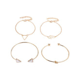 Knotted Triangle Honeycomb Four-piece Bracelet