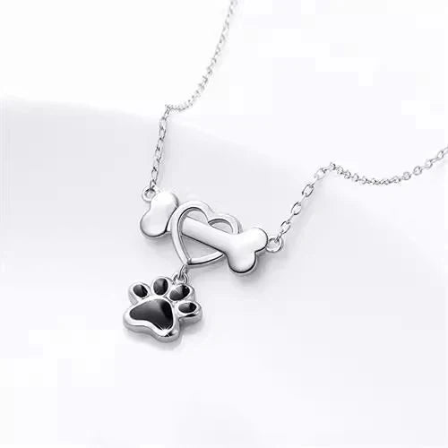 Cute Fashion Dog's Paw Love Necklace For Women