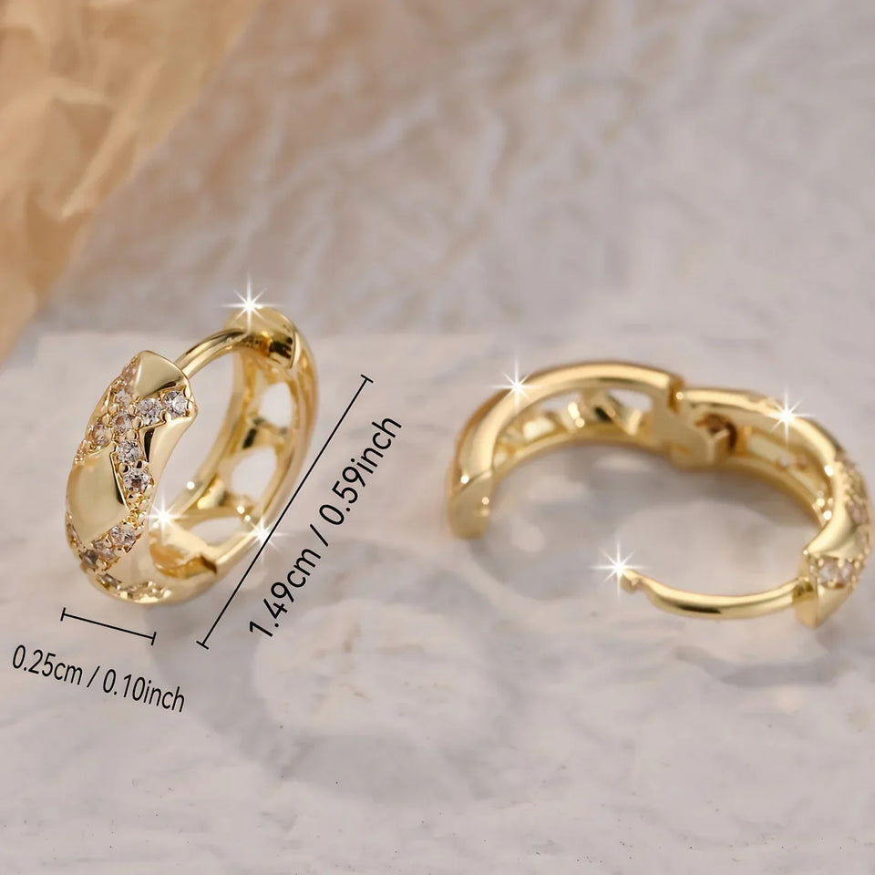 Small Hollow Cross Earrings Retro Style