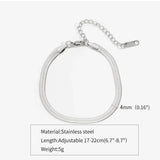 Simple Steel Peptide 18K Gold Plating Chain Like Flat Snake Bracelet