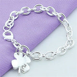 925 Silver Plated Clover Bracelet