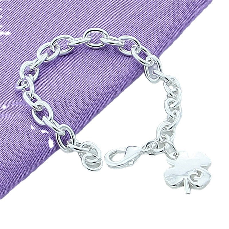 925 Silver Plated Clover Bracelet