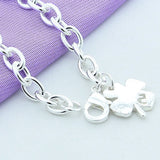925 Silver Plated Clover Bracelet