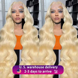 300 Density Blonde 613 Lace Front Wigs 13x6 HD Lace Body Wave Wig 40 42 Inch Brazilian Pre Plucked Colored Lace Frontal Remy Wig