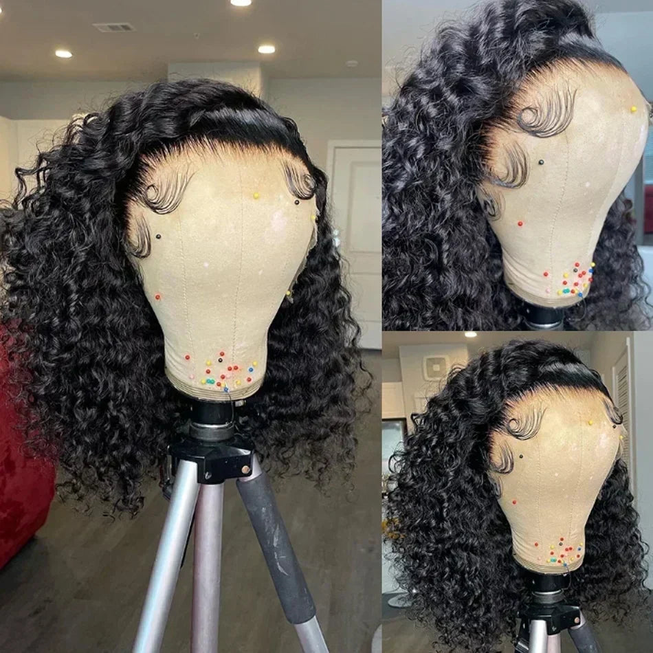 Human Hair Curly Short Bob Wigs