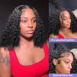 Human Hair Curly Short Bob Wigs
