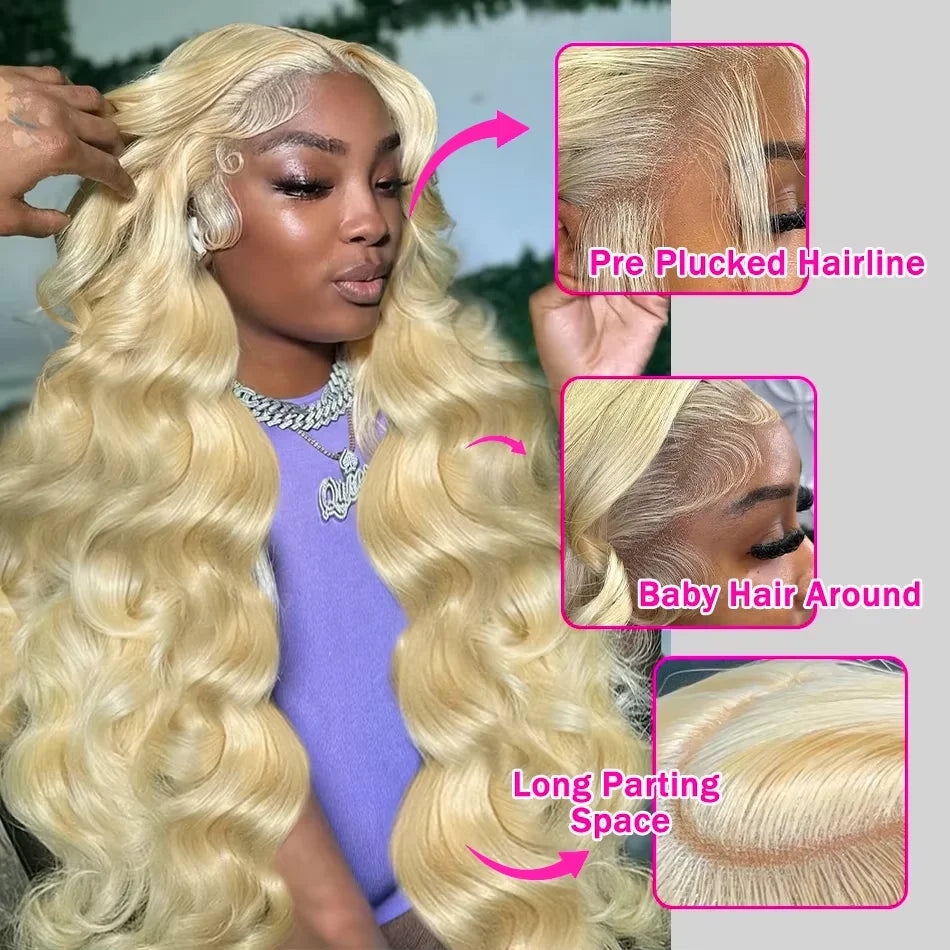30 36 Inch Real 220% Density Wavy Honey Blonde 613 HD Lace Frontal Wigs 13x4 13x6 Brazilian Body Wave Human Hair Wigs For Women