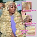 30 36 Inch Real 220% Density Wavy Honey Blonde 613 HD Lace Frontal Wigs 13x4 13x6 Brazilian Body Wave Human Hair Wigs For Women