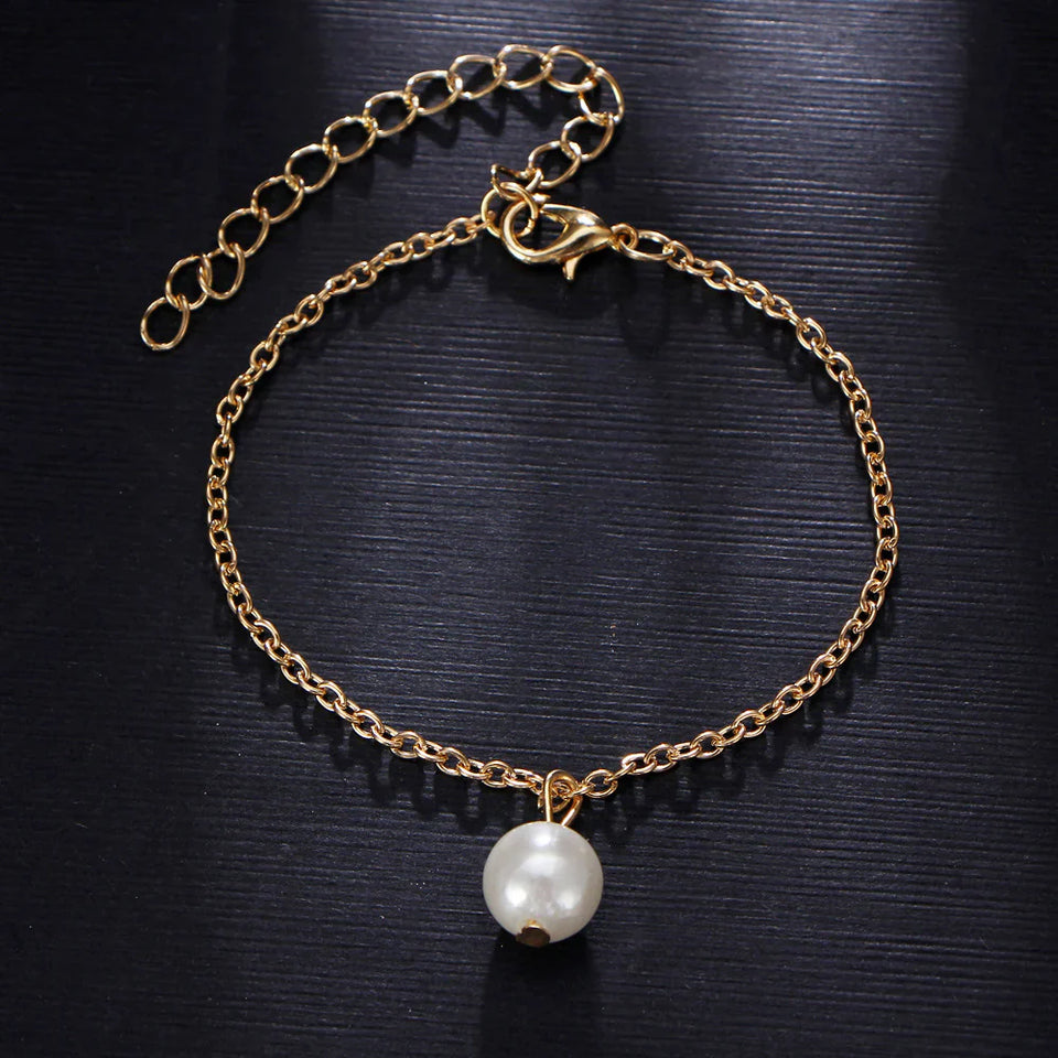 Simple Three-layer 3 Ankle Chain Metal Alloy Ornament Anklets Suit