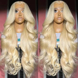 613 Blonde Lace Front Human Hair Wigs Indian Body Wave 13x6 HD Lace Frontal Human Hair Wigs Transparent Lace Wigs for Women
