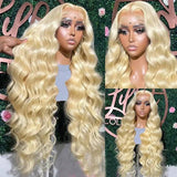 613 Blonde Lace Front Human Hair Wigs Indian Body Wave 13x6 HD Lace Frontal Human Hair Wigs Transparent Lace Wigs for Women