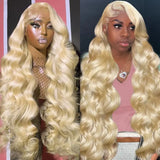 613 Blonde Lace Front Human Hair Wigs Indian Body Wave 13x6 HD Lace Frontal Human Hair Wigs Transparent Lace Wigs for Women