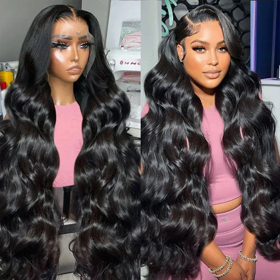 300% Density Body Wave Human Hair Wigs For Women 13x4 Hd Transparent Lace Frontal Pre-Plucked 4x4 Closure Indian Remy Hair Wig