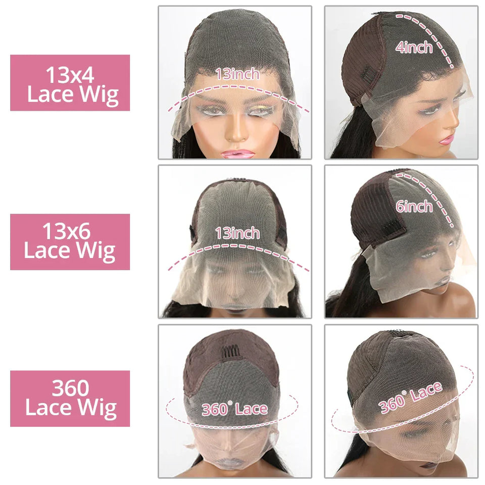 Deep Wave Curly Wigs 13x6 HD Lace Wig Human Hair 250 Density 13x4 HD Transparent Lace Frontal Glueless Wigs For Women 40 46 Inch