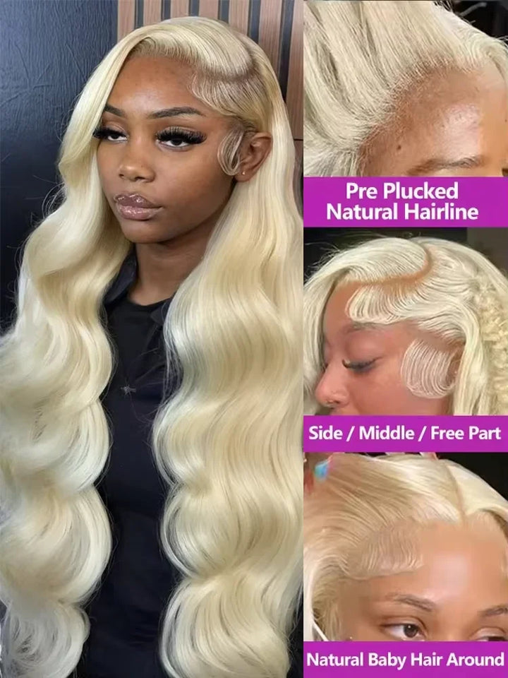 300 Density Blonde 613 Lace Front Wigs 13x6 HD Lace Body Wave Wig 40 42 Inch Brazilian Pre Plucked Colored Lace Frontal Remy Wig
