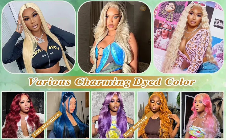 300 Density Blonde 613 Lace Front Wigs 13x6 HD Lace Body Wave Wig 40 42 Inch Brazilian Pre Plucked Colored Lace Frontal Remy Wig