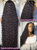250% Density 13x6 36Inch Deep Wave Frontal Wig Transparent 13x5 HD Lace Frontal Human Hair Wigs Curly Human Hair Wigs For Women