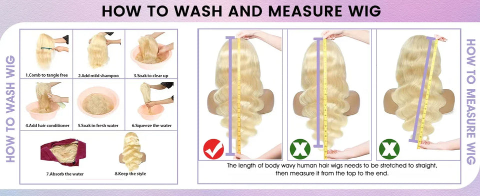 300 Density Blonde 613 Lace Front Wigs 13x6 HD Lace Body Wave Wig 40 42 Inch Brazilian Pre Plucked Colored Lace Frontal Remy Wig