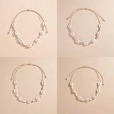 Personalized Shell Bead Hand-knit Necklace