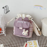 Cartoon Bucket Bag Literary Student Canvas Bag Shoulder Messenger Bag