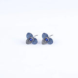 European And American New Design Sense Three-leaf Flower Diamond Stud Earrings