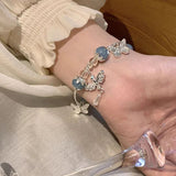 Mori Style Cold Gradient Explosion Flower Glass Beaded Bracelet