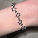 Retro Popular Hollow Out Pentagram Bracelet