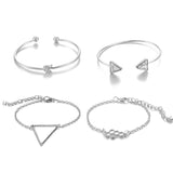 Knotted Triangle Honeycomb Four-piece Bracelet