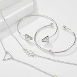 Knotted Triangle Honeycomb Four-piece Bracelet