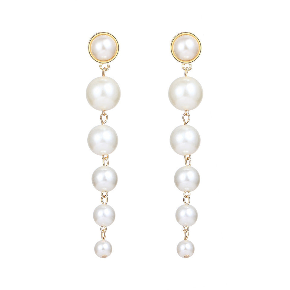Vintage Pearl Creative Simple Pearl Long Earrings