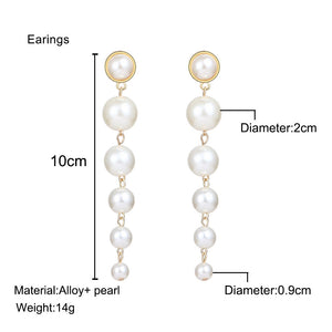 Vintage Pearl Creative Simple Pearl Long Earrings