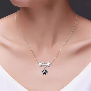 Cute Fashion Dog's Paw Love Necklace For Women