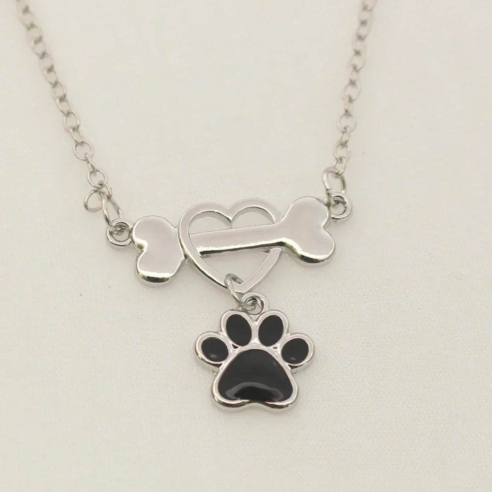Cute Fashion Dog's Paw Love Necklace For Women