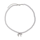 Niche Temperament Bow Pearl Necklace