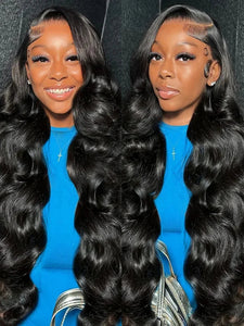 250 Density Body Wave 13x6 HD Lace Frontal Human Hair Wig 30 36 Inch HD Transparent 13x4 Lace Front Wigs For Women Pre Plucked