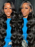 250 Density Body Wave 13x6 HD Lace Frontal Human Hair Wig 30 36 Inch HD Transparent 13x4 Lace Front Wigs For Women Pre Plucked