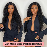 40 Inch 250 Density Curly 13x6 HD Lace Frontal Wigs Human Hair Brazilian Deep Wave Transparent Lace Front Wig 100% Human Hair 30