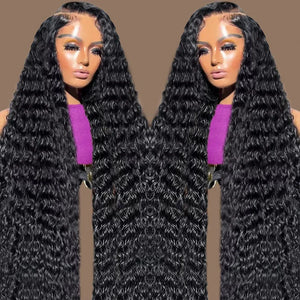 7X5 13X4 Water Wave Glueless Wig Ready to Wear PrePlucked 13X6 Deep Wave HD Lace Frontal Wig Curly Human Hair Wigs For Women