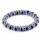 Haematite Beaded Bracelet Single Circle Couple Micro Inlay Rhinestones