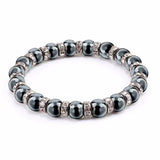 Haematite Beaded Bracelet Single Circle Couple Micro Inlay Rhinestones