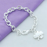 925 Silver Plated Clover Bracelet