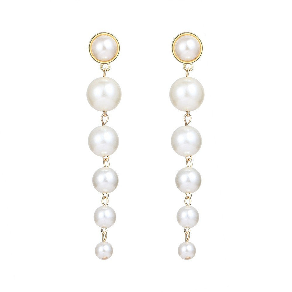 Vintage Pearl Creative Simple Pearl Long Earrings