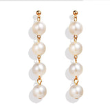 Vintage Pearl Creative Simple Pearl Long Earrings