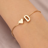 Bracelet Love Heart English Letter Personality Ornament Simple