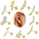 Screw Screw Round Piece Ear Studs Stainless Steel Electroplating Ear Ear Bone Pin