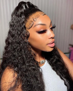 7X5 13X4 Water Wave Glueless Wig Ready to Wear PrePlucked 13X6 Deep Wave HD Lace Frontal Wig Curly Human Hair Wigs For Women