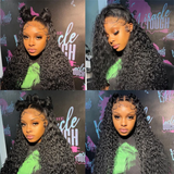 High Density 300% 40 46 Inch Deep Wave 13x6 HD Lace Front Human Hair Wig Water Wave Curly 13x4 360 Lace Frontal Wigs Human Hair