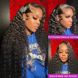 High Density 300% 40 46 Inch Deep Wave 13x6 HD Lace Front Human Hair Wig Water Wave Curly 13x4 360 Lace Frontal Wigs Human Hair