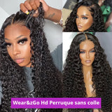 7X5 13X4 Water Wave Glueless Wig Ready to Wear PrePlucked 13X6 Deep Wave HD Lace Frontal Wig Curly Human Hair Wigs For Women
