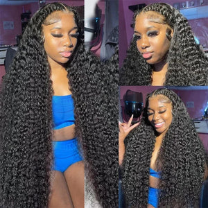 250% High Density 40 38 Inch Deep Wave 13x6 HD Lace Front Human Hair Wig Loose Water Wave Curly 13x4 Lace Frontal Wig Human Hair